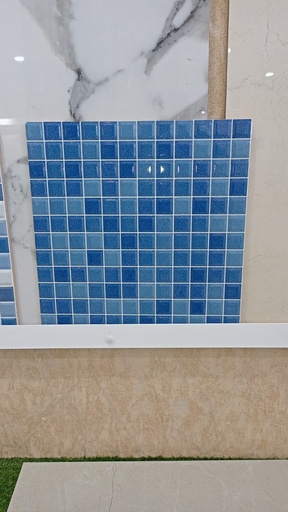 [WPS-0002]  بورسلين هندي مربعات ازرق غامق وفاتح (30X30 cm MAB14)Indian porcelain squares dark and light blue  
